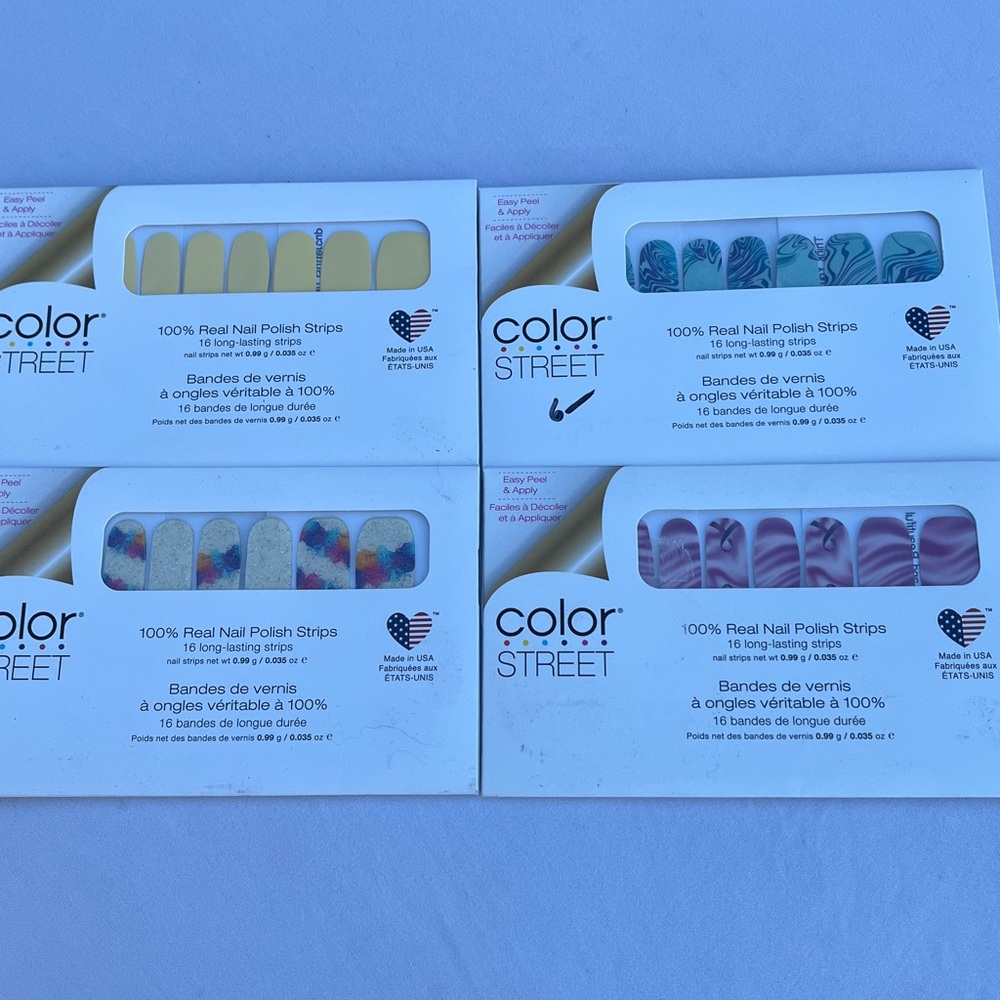 BUNDLE OF FOUR ♥️ Color Street 100% Real Nail Polish Strips BRAND NEW